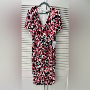 Maggy London Flutter Sleeve Faux Wrap Dress size 14